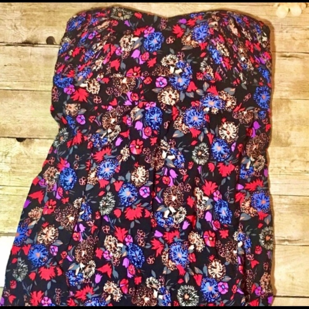 Torrid Plus Strapless Floral Dress